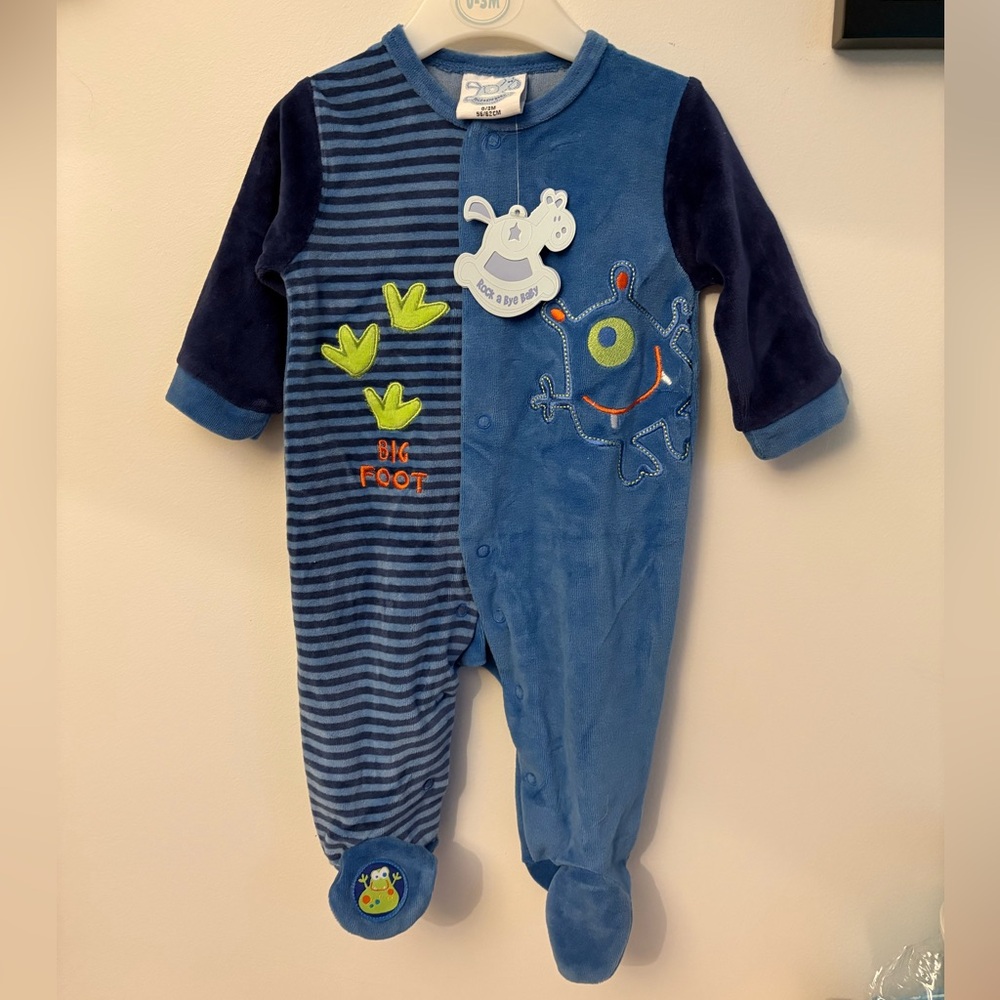 ‘Big Foot’ Blue and Navy Monster Footie